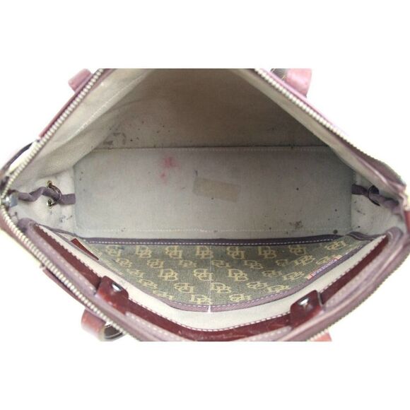 DOONEY & BOURKE DB CANVAS BROWN GENUINE LEATHER TRIM SHOULDER BAG TOTE HANDBAG - Picture 11 of 16